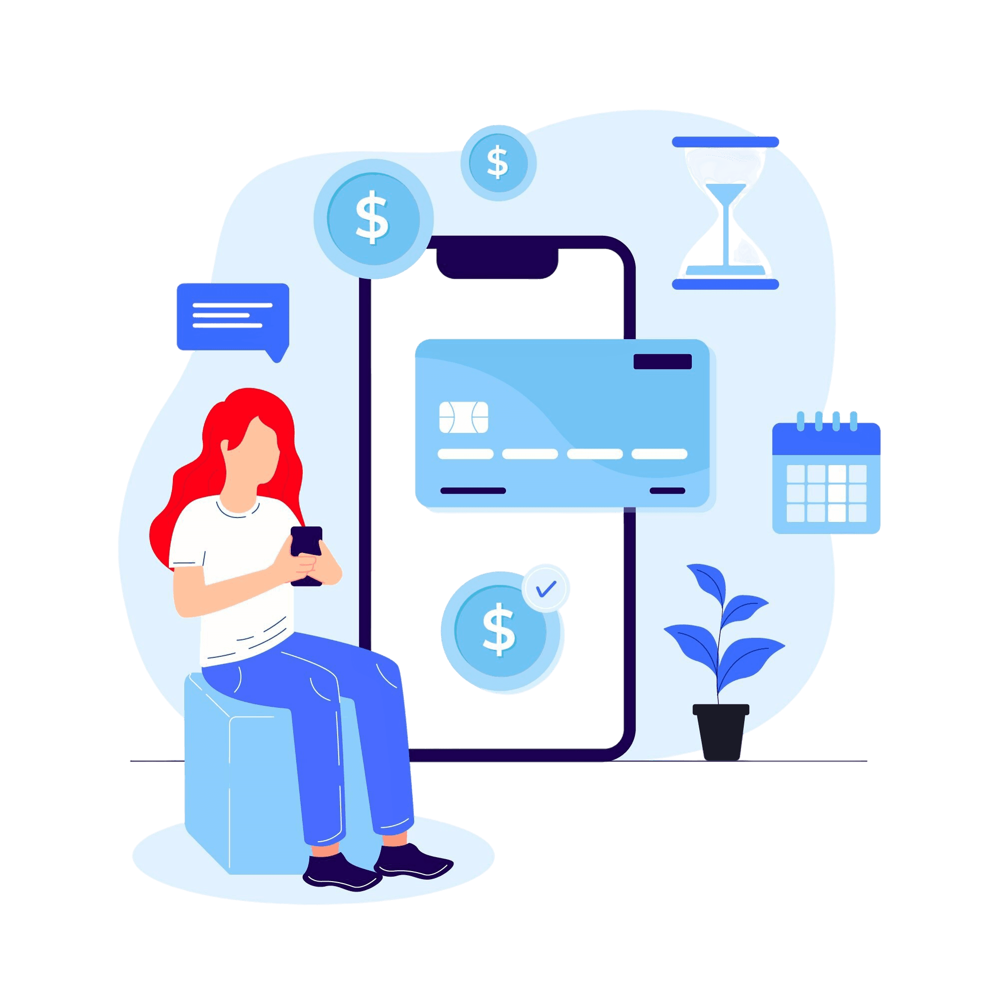 An illustration of someone paying by instalments